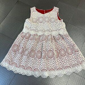 GENUINE KIDS OSHKOSH GIRLS WHITE LACE DRESS 3T